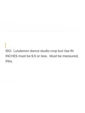 ISO: Lululemon dance studio crop
